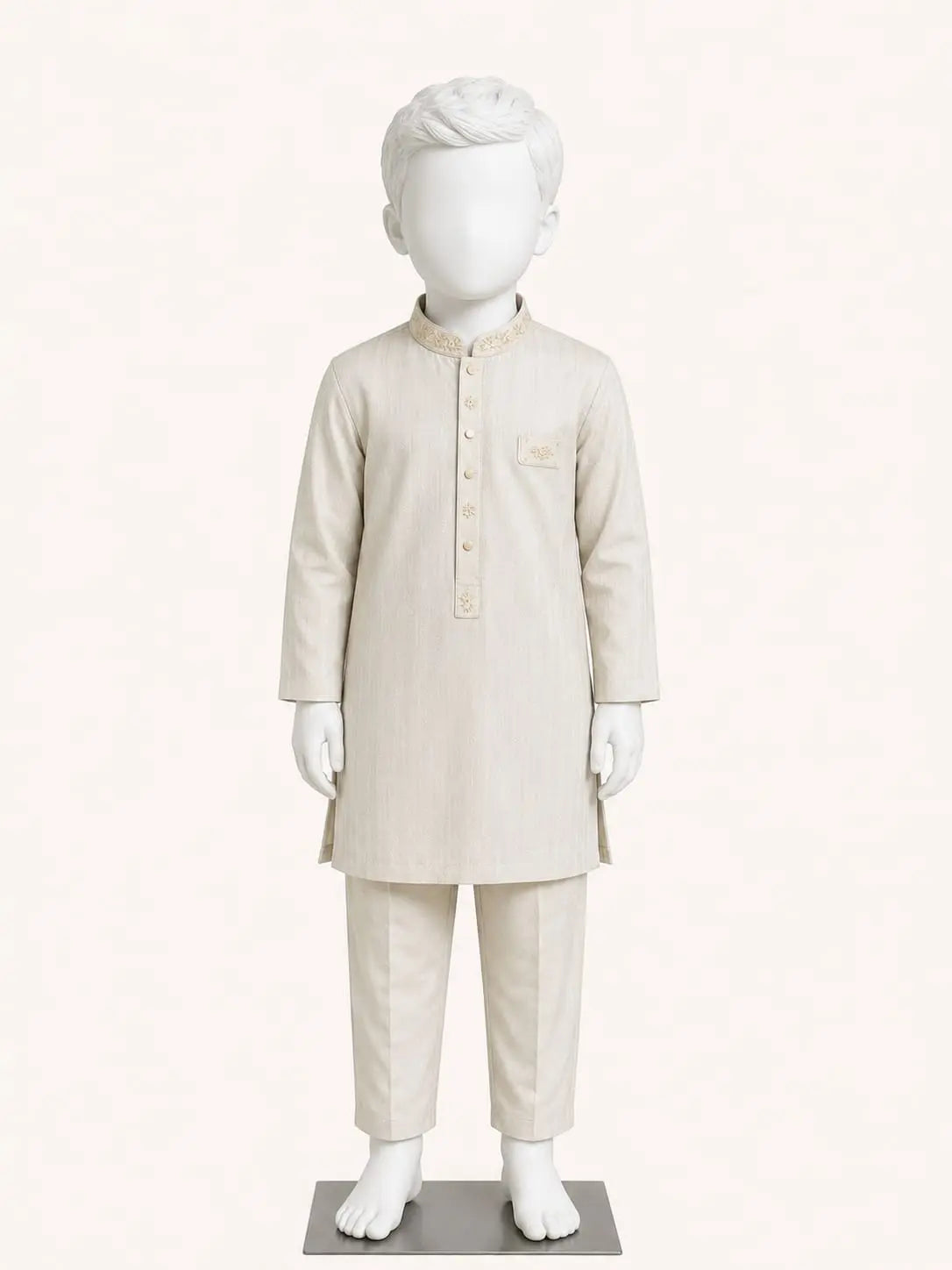 AL Karam Off White Cotton Shalwar Kameez