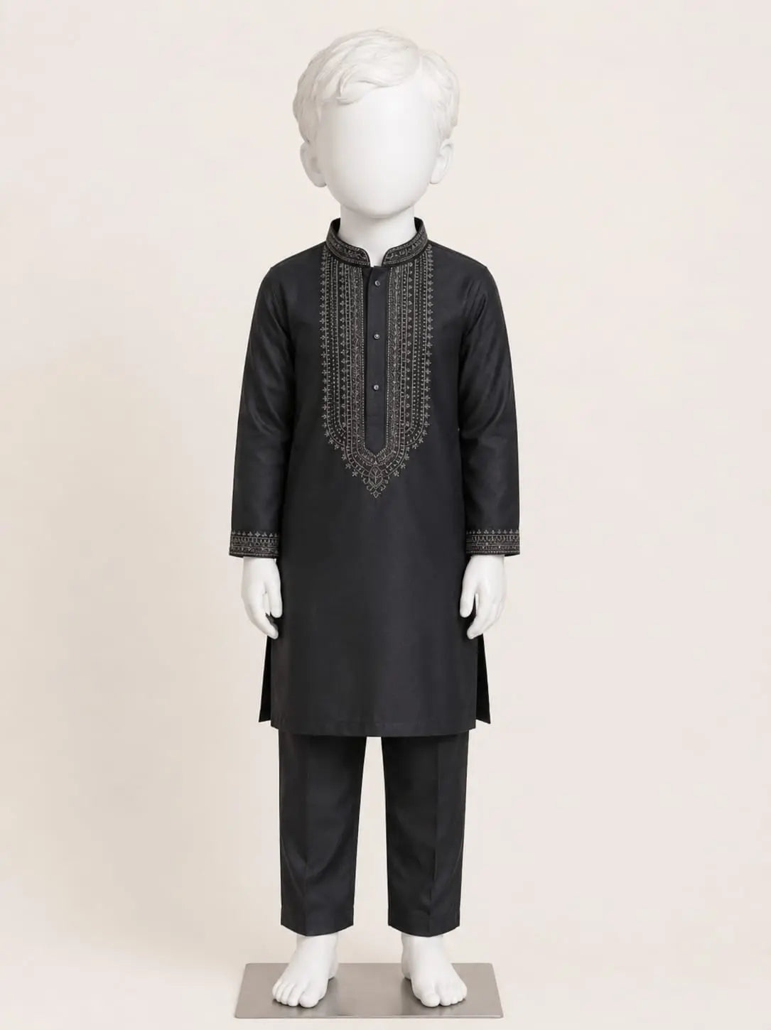 Alkaram Black Shalwar Kameez Cotton for Boys