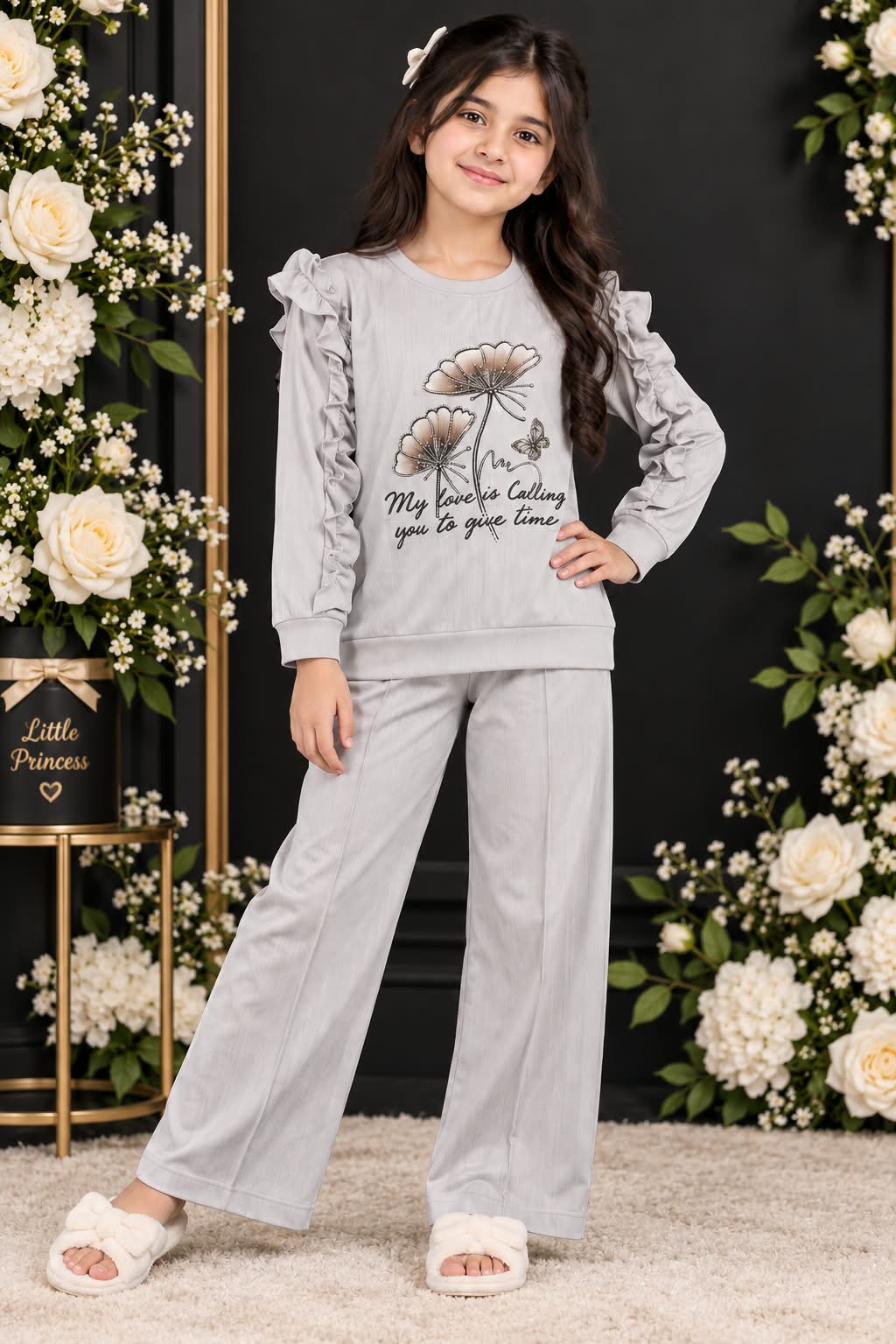 Import Quality Soft & Comfotable Silver Full Sleeves Shirt with Trouser