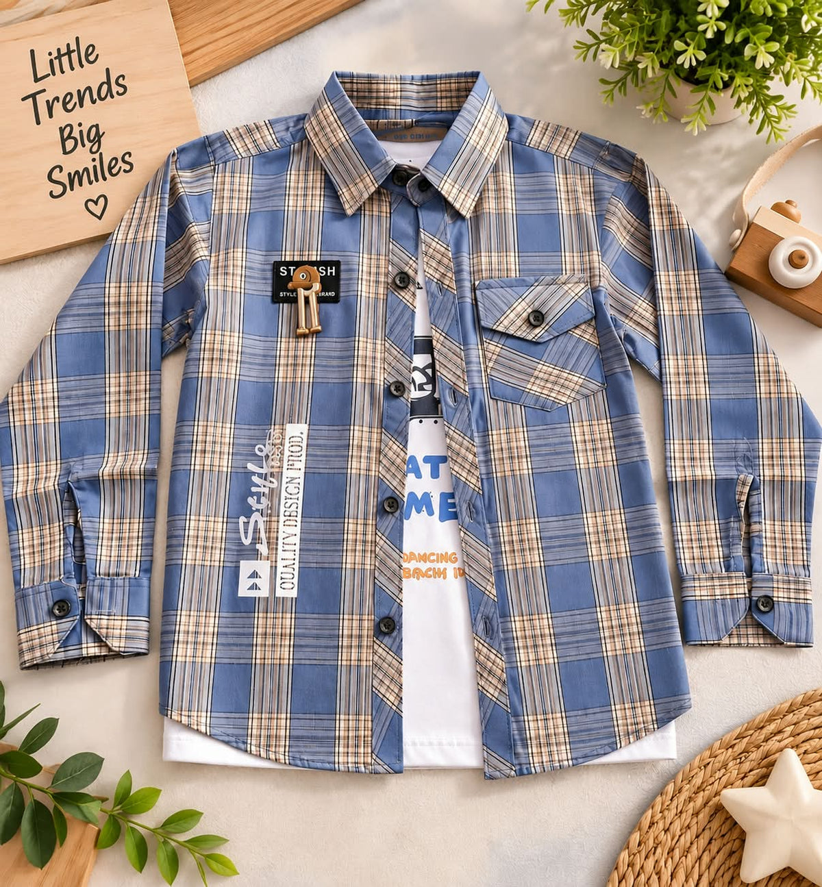 Premium Quality Full Sleeves Double Shirt for Boys