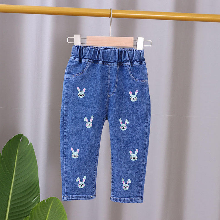 Girl's Denim Pants (Embroidered)