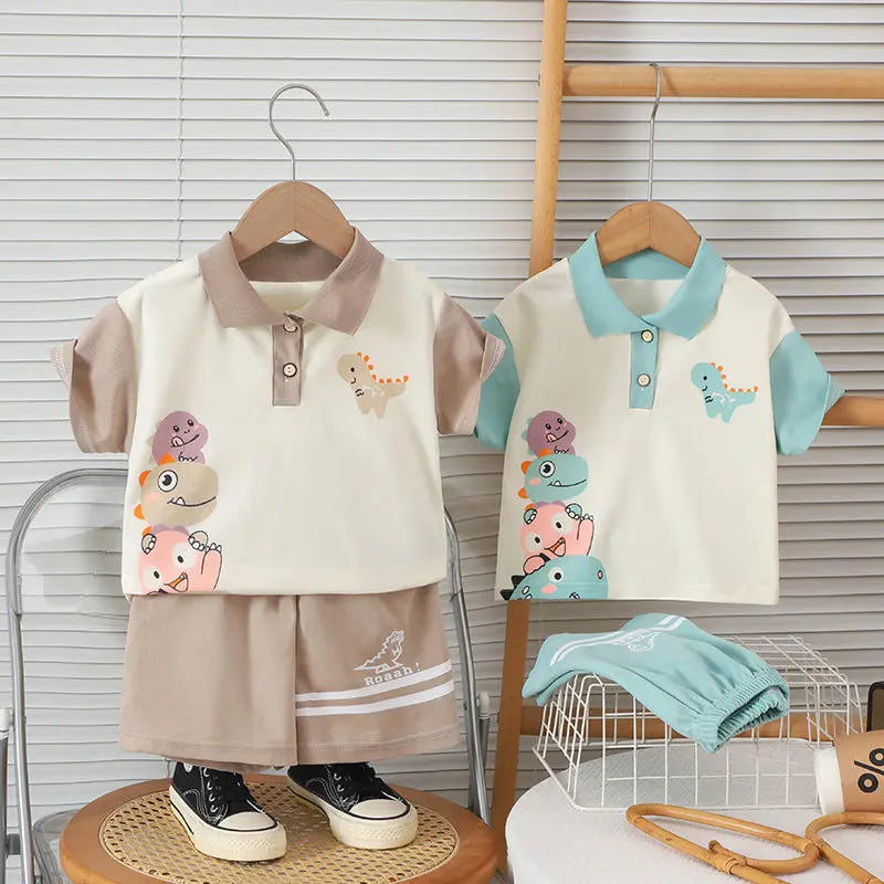 Children Clothing Set Short Sleeve Polo T-shirt Shorts 2PCS Baby Clothes Set for Boys Suits