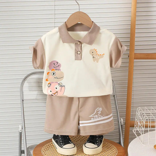 Children Clothing Set Short Sleeve Polo T-shirt Shorts 2PCS Baby Clothes Set for Boys Suits