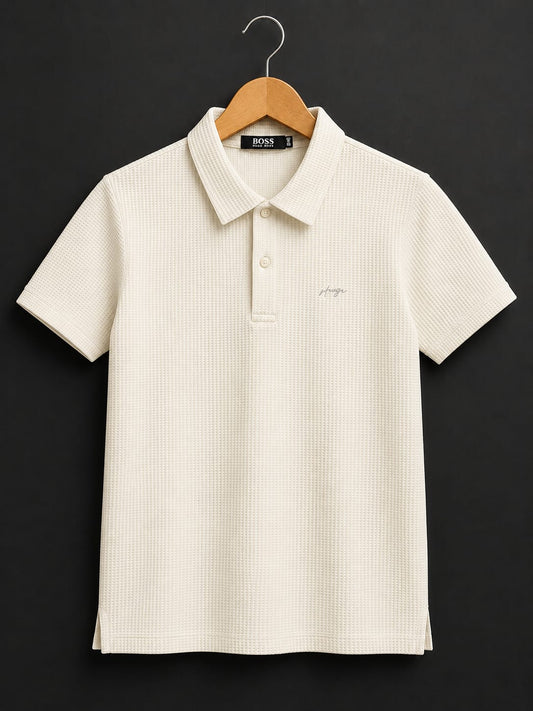 Boss Soft Fabric Off White T Shirt for Boys