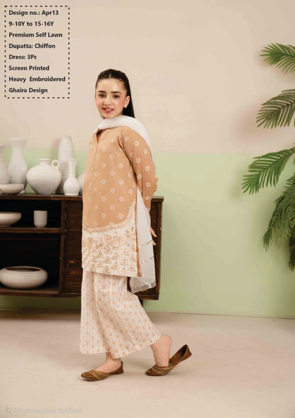 Premium Self Lawn with Chiffon Dupatta & Embroidery