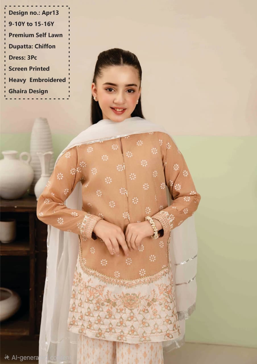 Premium Self Lawn with Chiffon Dupatta & Embroidery
