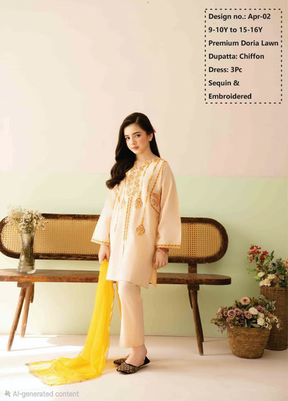 Premium Doria Lawn with Chiffon Dupatta