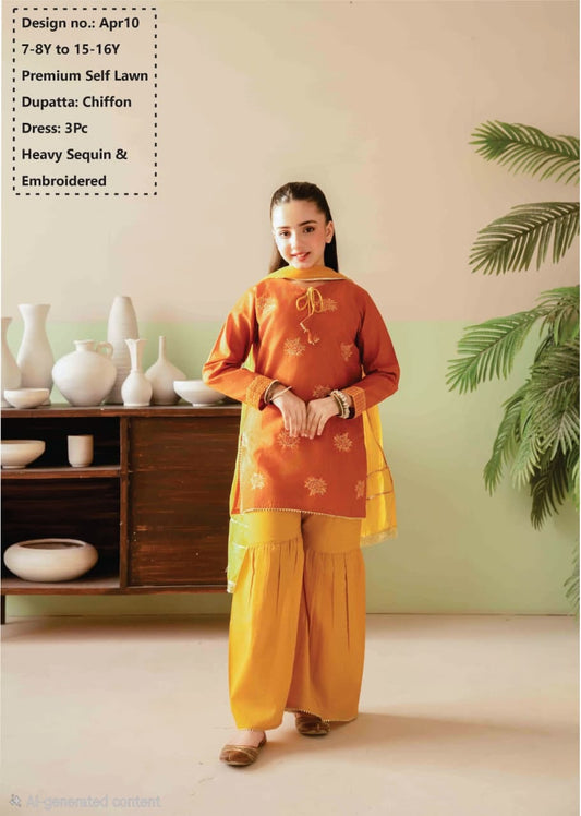 Premium Self Lawn with Chiffon Dupatta and Heavy Sequin & Embroidered