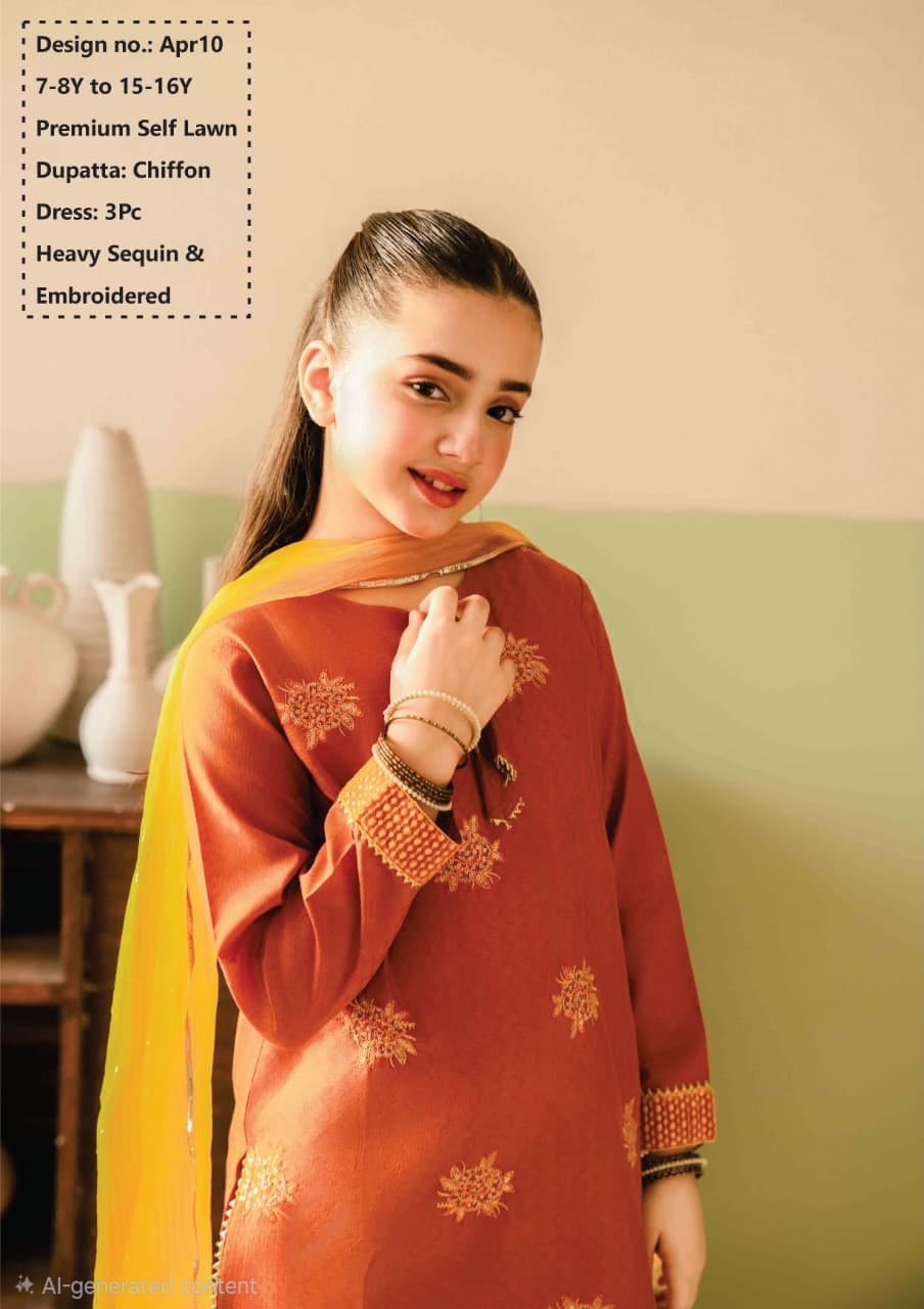 Premium Self Lawn with Chiffon Dupatta and Heavy Sequin & Embroidered