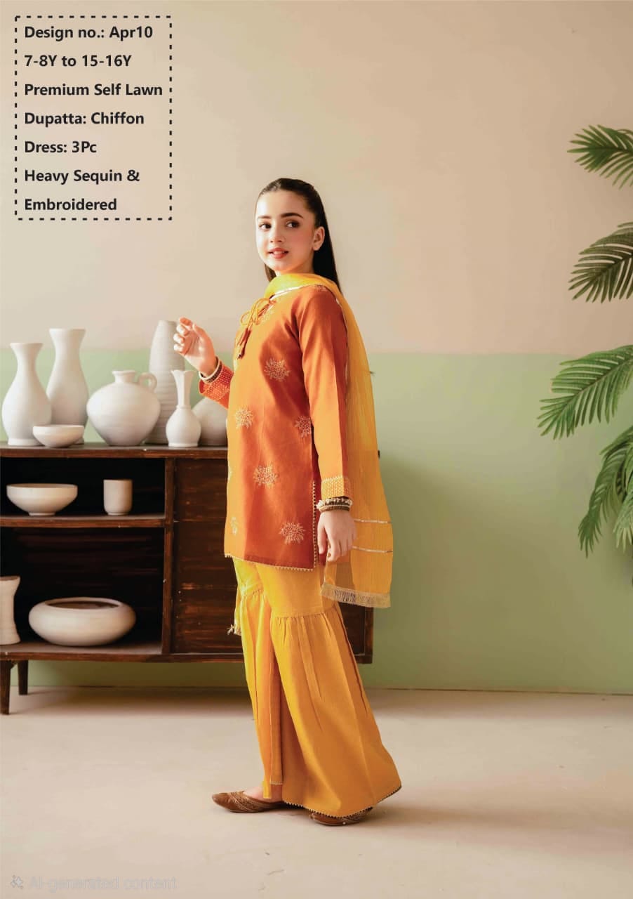 Premium Self Lawn with Chiffon Dupatta and Heavy Sequin & Embroidered