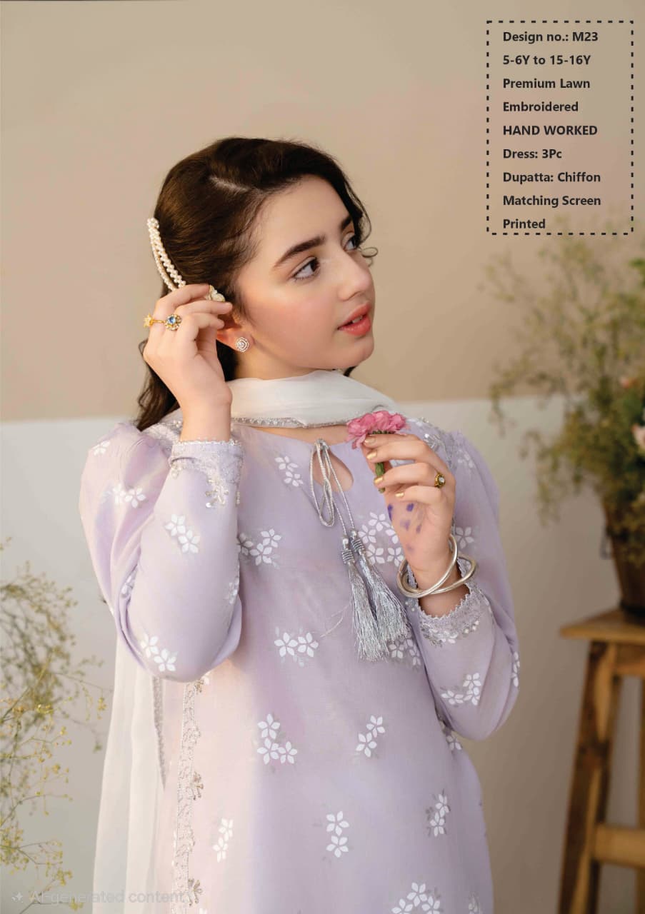 Premium Self Lawn with Chiffon Dupatta & Flapper