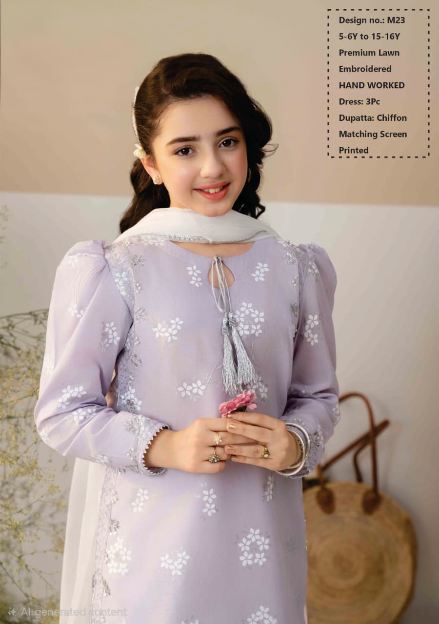 Premium Self Lawn with Chiffon Dupatta & Flapper