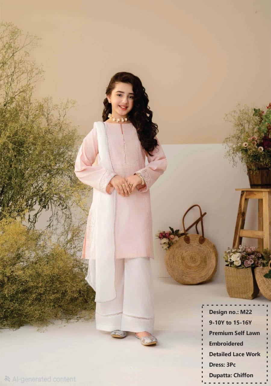 Premium Self Embroidered Lawn with Chiffon Dupatta
