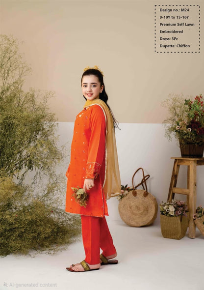 Premium Self Embroidered Lawn with Chiffon Dupatta