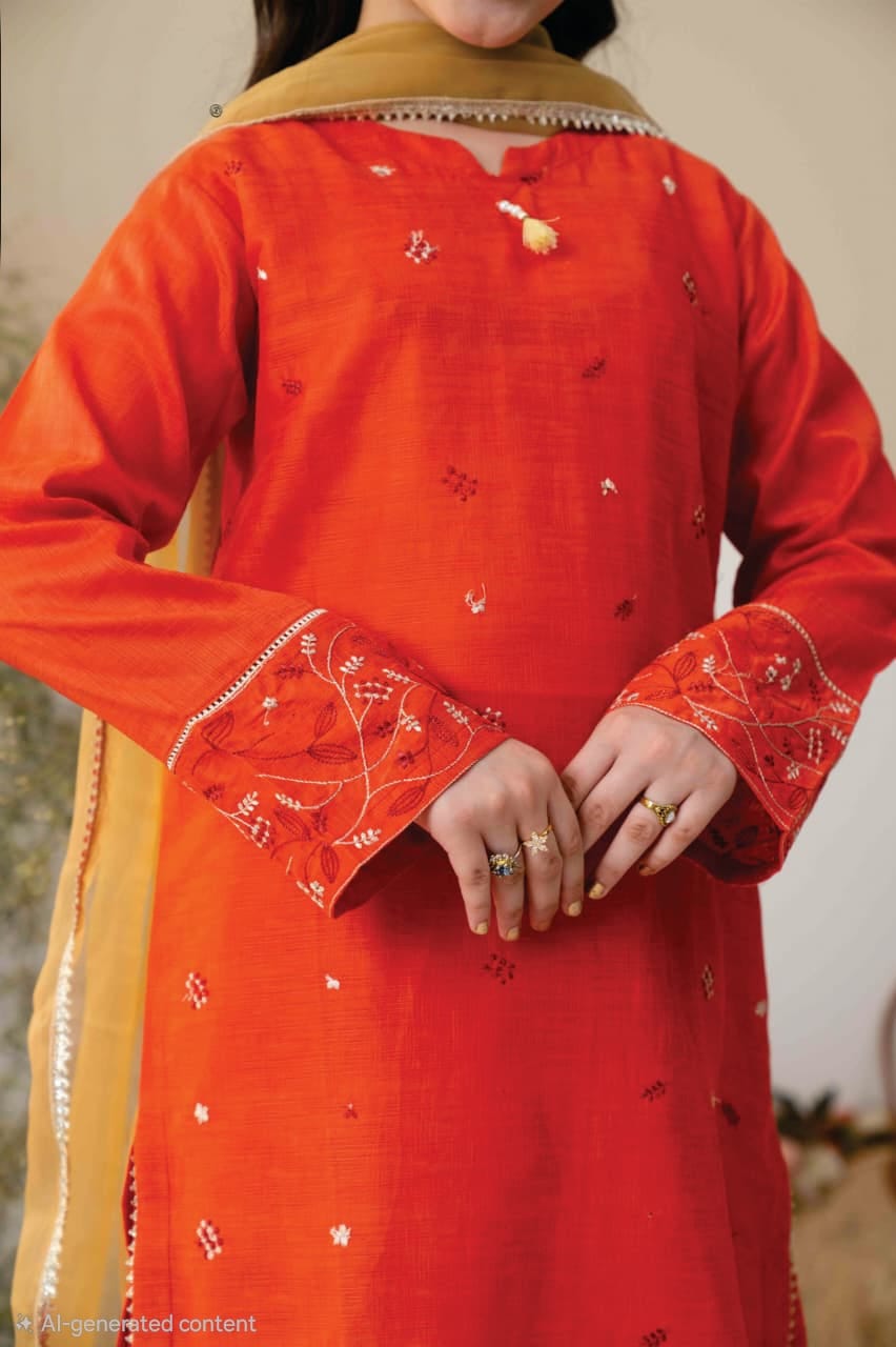 Premium Self Embroidered Lawn with Chiffon Dupatta