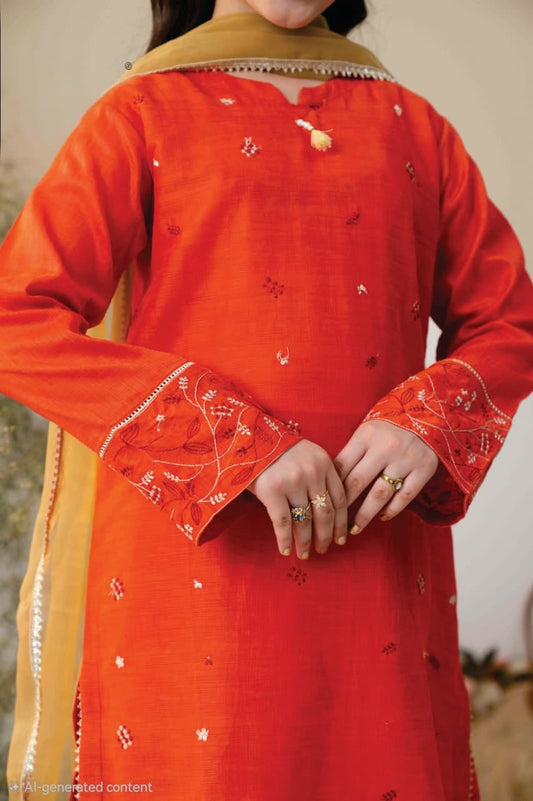 Premium Self Embroidered Lawn with Chiffon Dupatta