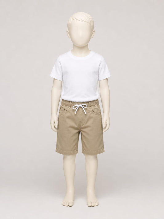 Light Golden Cotton Short for Boys
