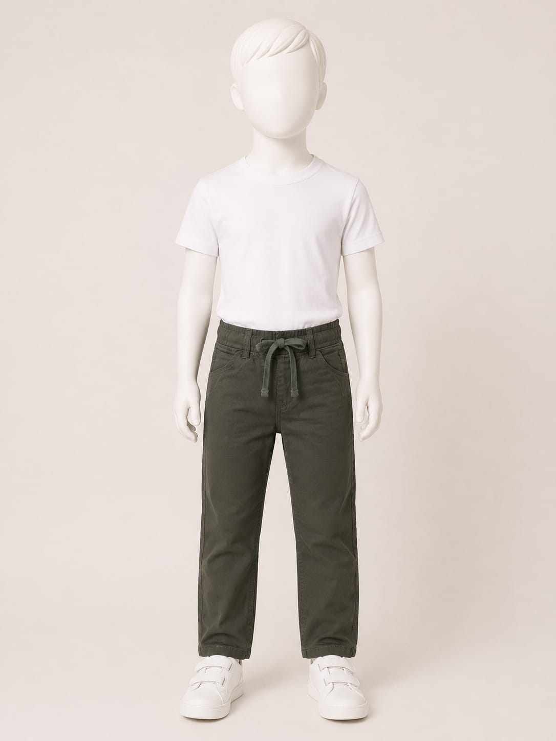 Olive Green Cotton Pant for Boys
