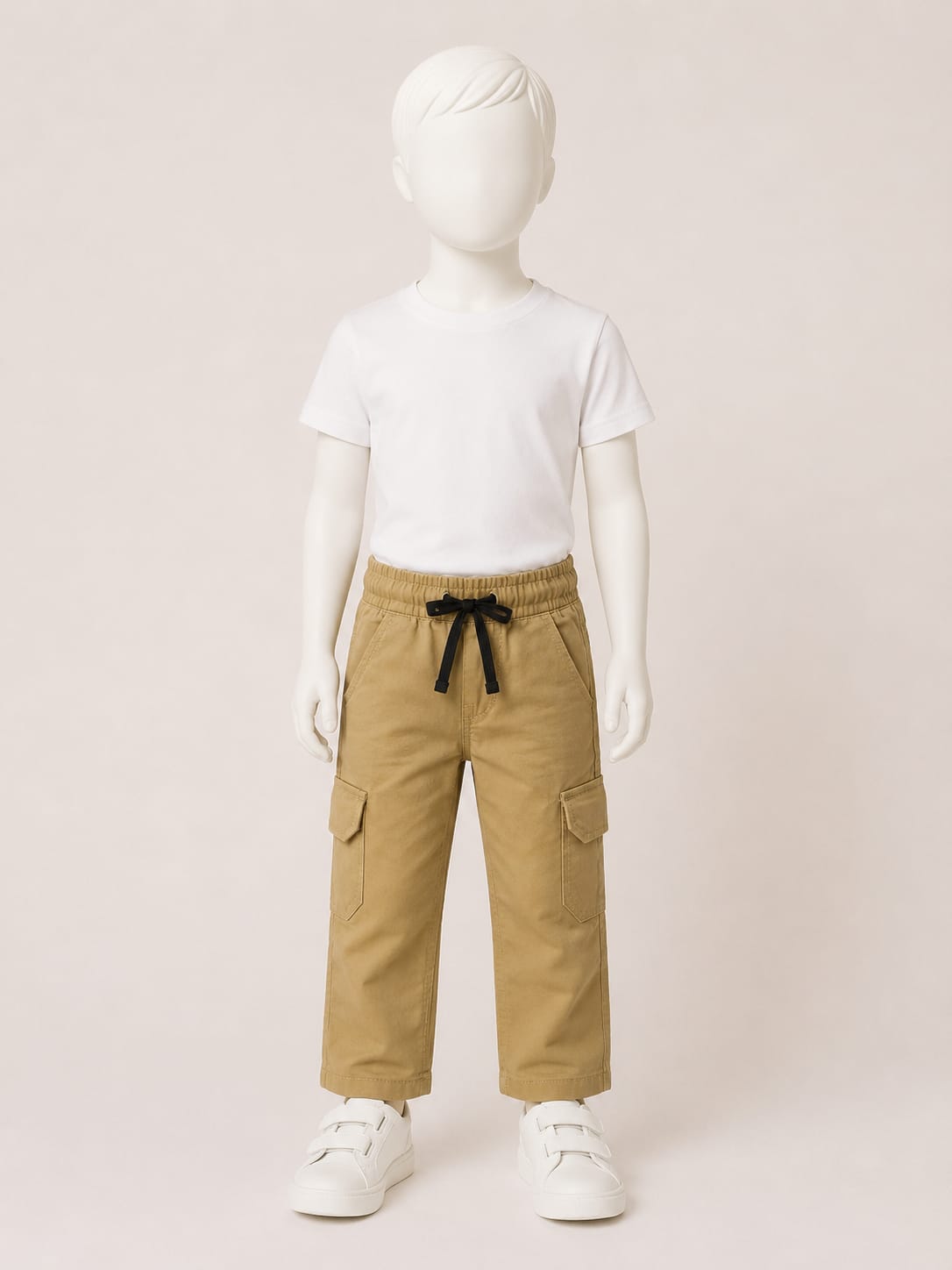 Six Pockets Light Golden Cotton Pant for Boys