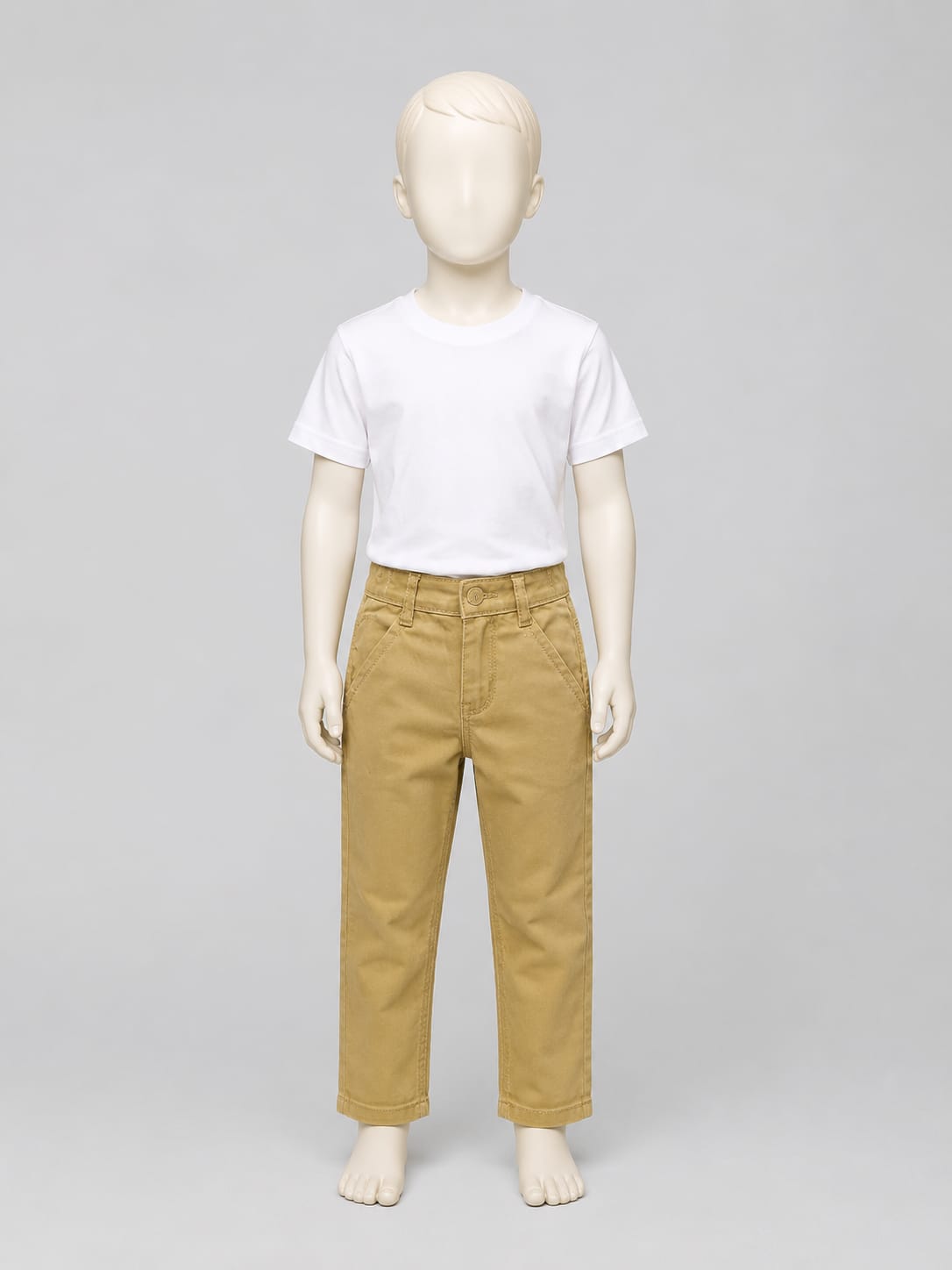 Casual Light Golden Cotton Pant for Boys