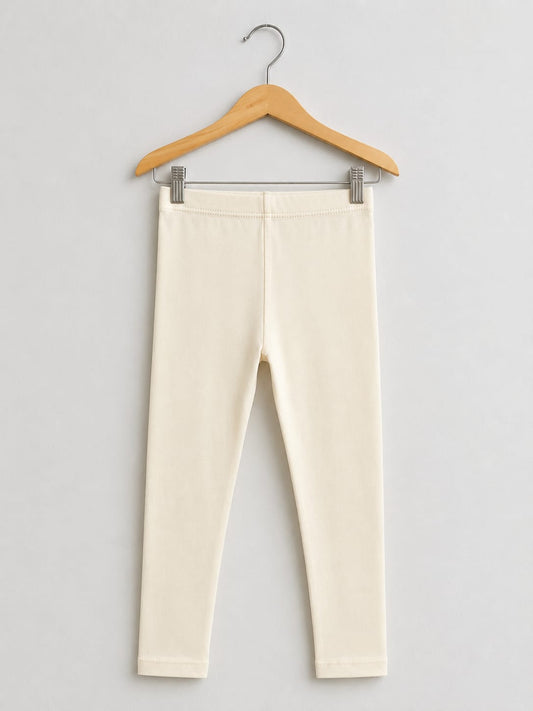 Off White Light Weight Soft Fabric Girls Tight