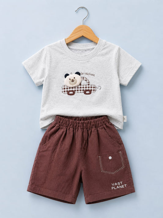 Boys “Awesome Everyday” Typography Print Raglan Tee and Shorts