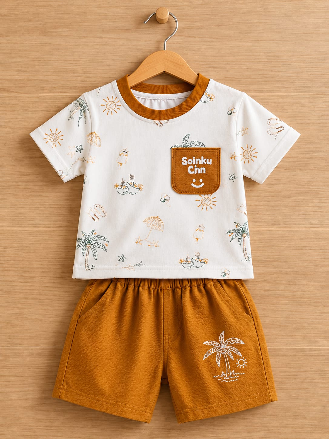 Boys “Awesome Everyday” Typography Print Raglan Tee and Shorts