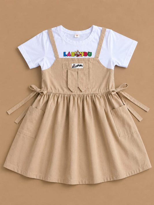 Soft & Comfortable Light Brown Cotton Frocks for Girls