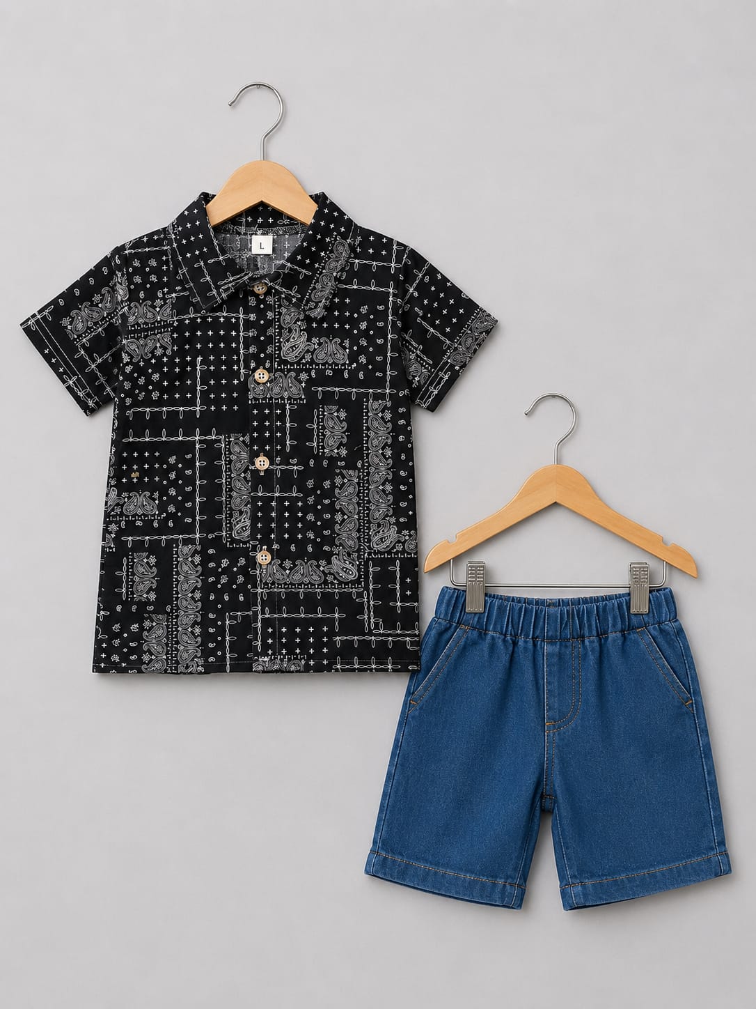 Boys Casual T-Shirt with Denim Short