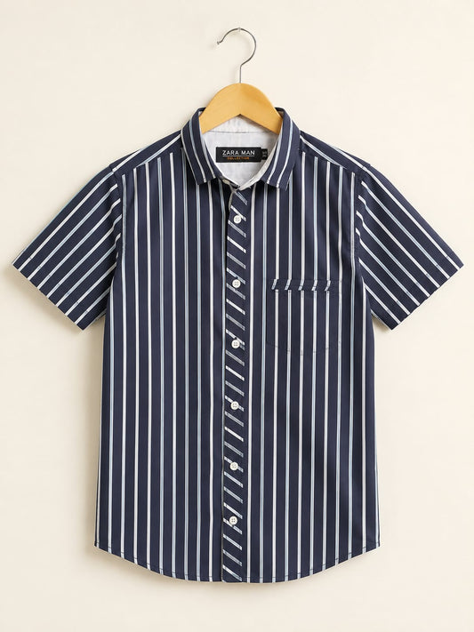 Comfortable Navy Blue Cotton T-Shirt for Boys