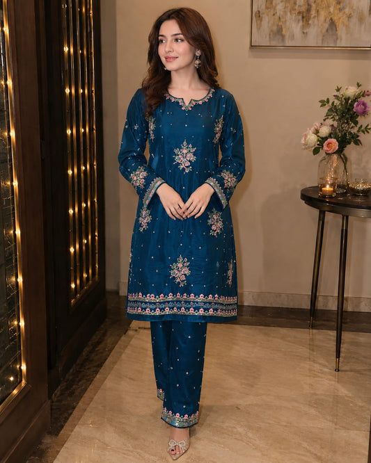 Unstitched 2 Piece Ethnic Silk Article Zink Beautiful Color
