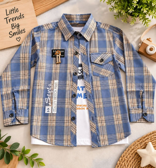 Premium Quality Full Sleeves Double Shirt for Boys