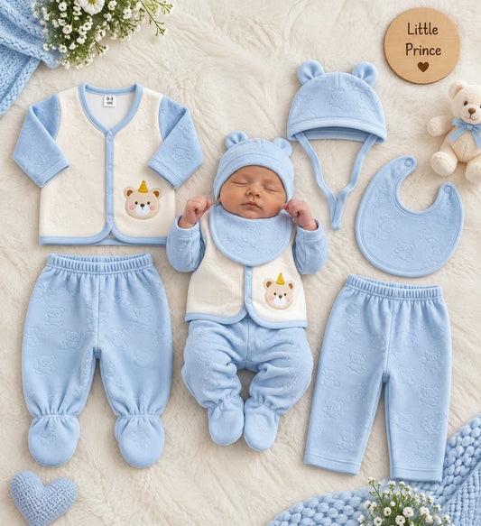 Sky Blue New Born 5 Pieces Set (Imported)
