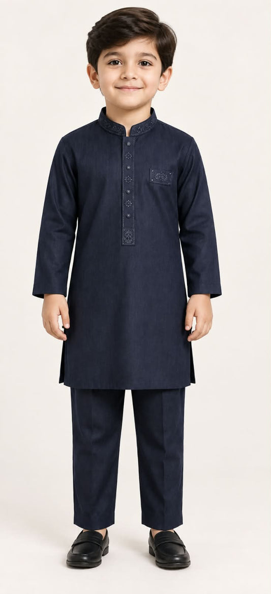AL Karam Navy Blue Shalwar Kameez for Boys