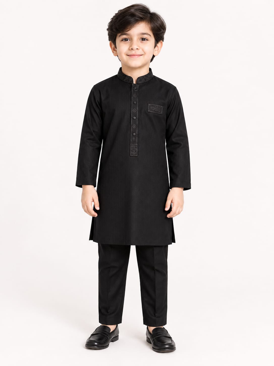 AL Karam Classic Black Shalwar Kameez for Boys