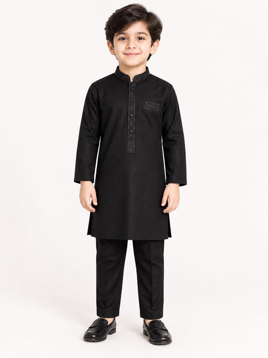 AL Karam Classic Black Shalwar Kameez for Boys