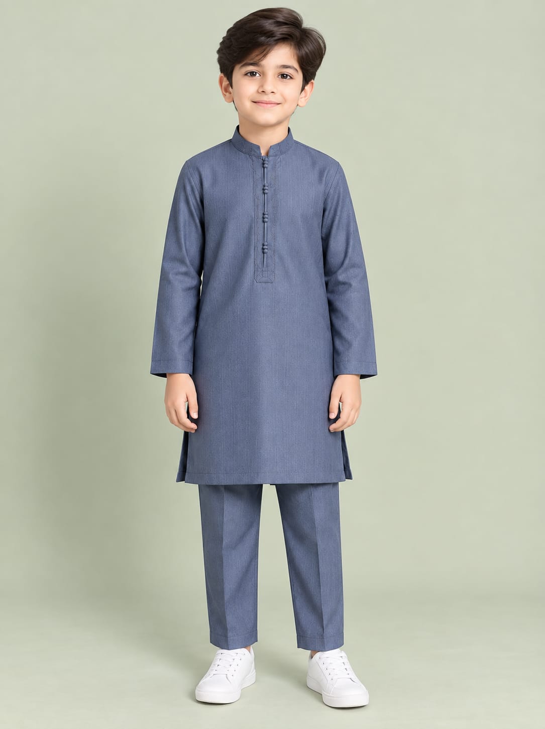 AL Karam Steel Blue shalwar Kameez for Boys