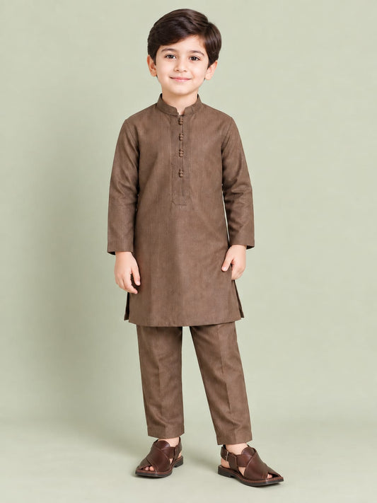 AL Karam Coffee Brown Shalwar Kameez for Boys