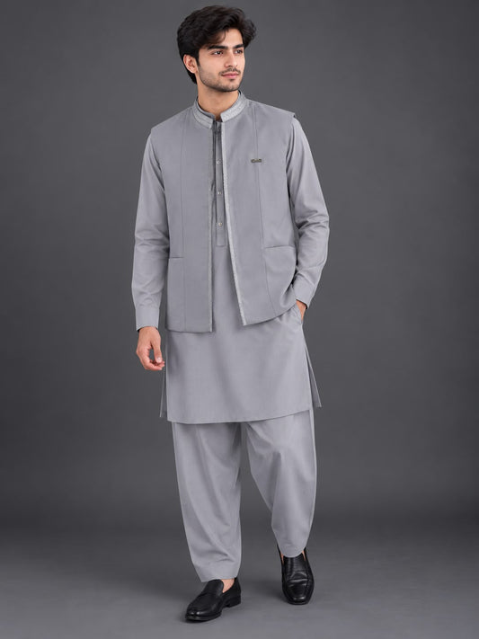 Best Quality Tropical Shalwar Kameez with Waist Coat for Boys