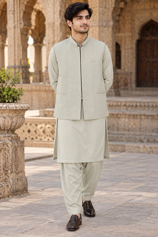 Best Quality Tropical Shalwar Kameez with Waist Coat for Boys
