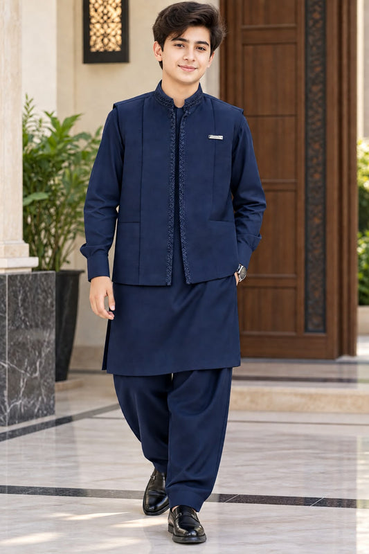 Best Quality Tropical Shalwar Kameez with Waist Coat for Boys