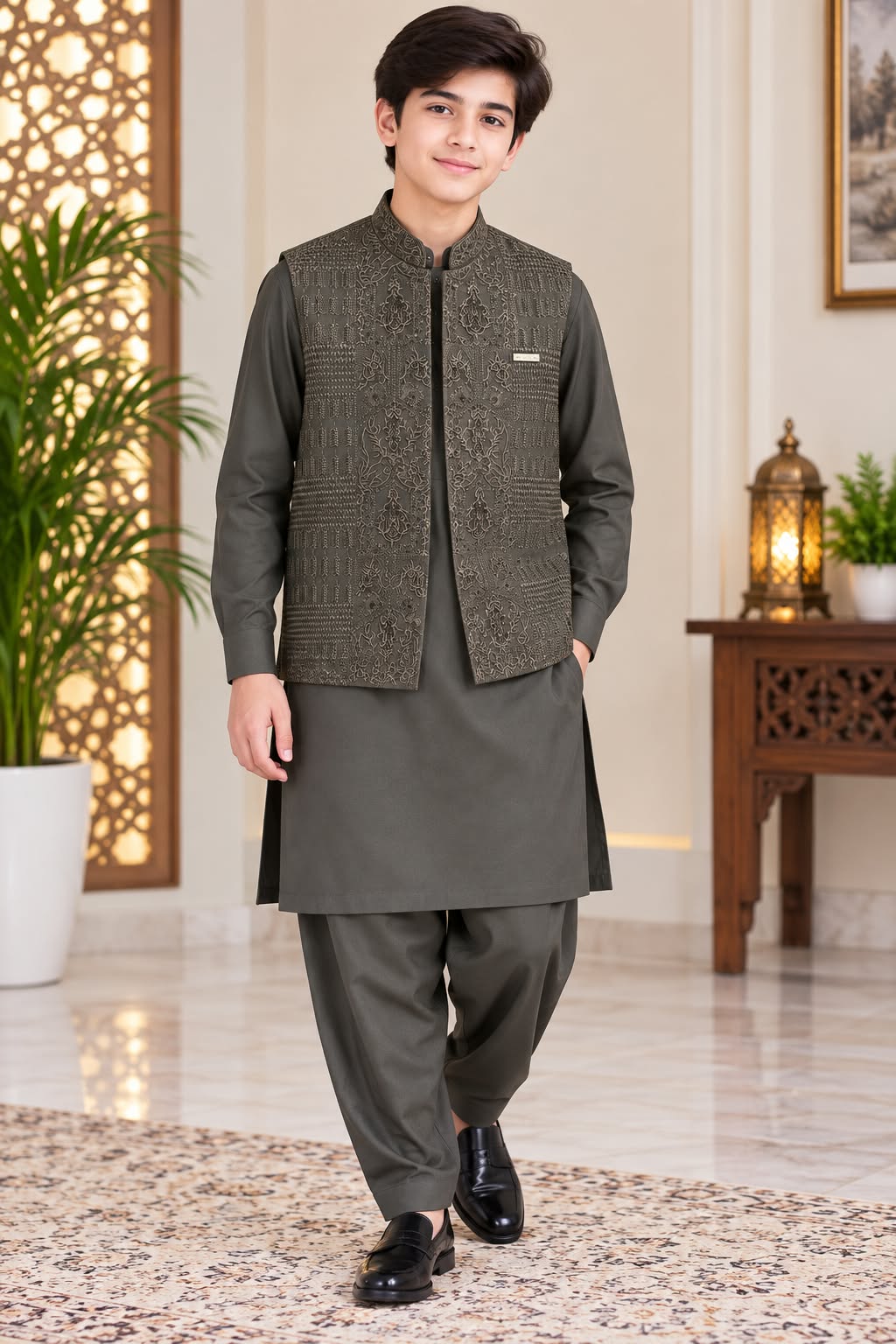 Tropical Best Quality Shalwar Kameez with Waist Coat for Boys