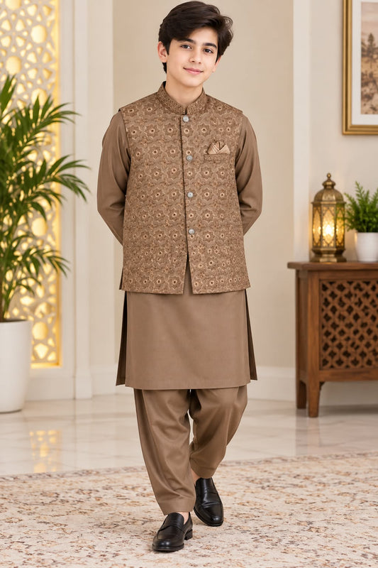AL Karam Shalwar Kameez with Waist Coat for Boys