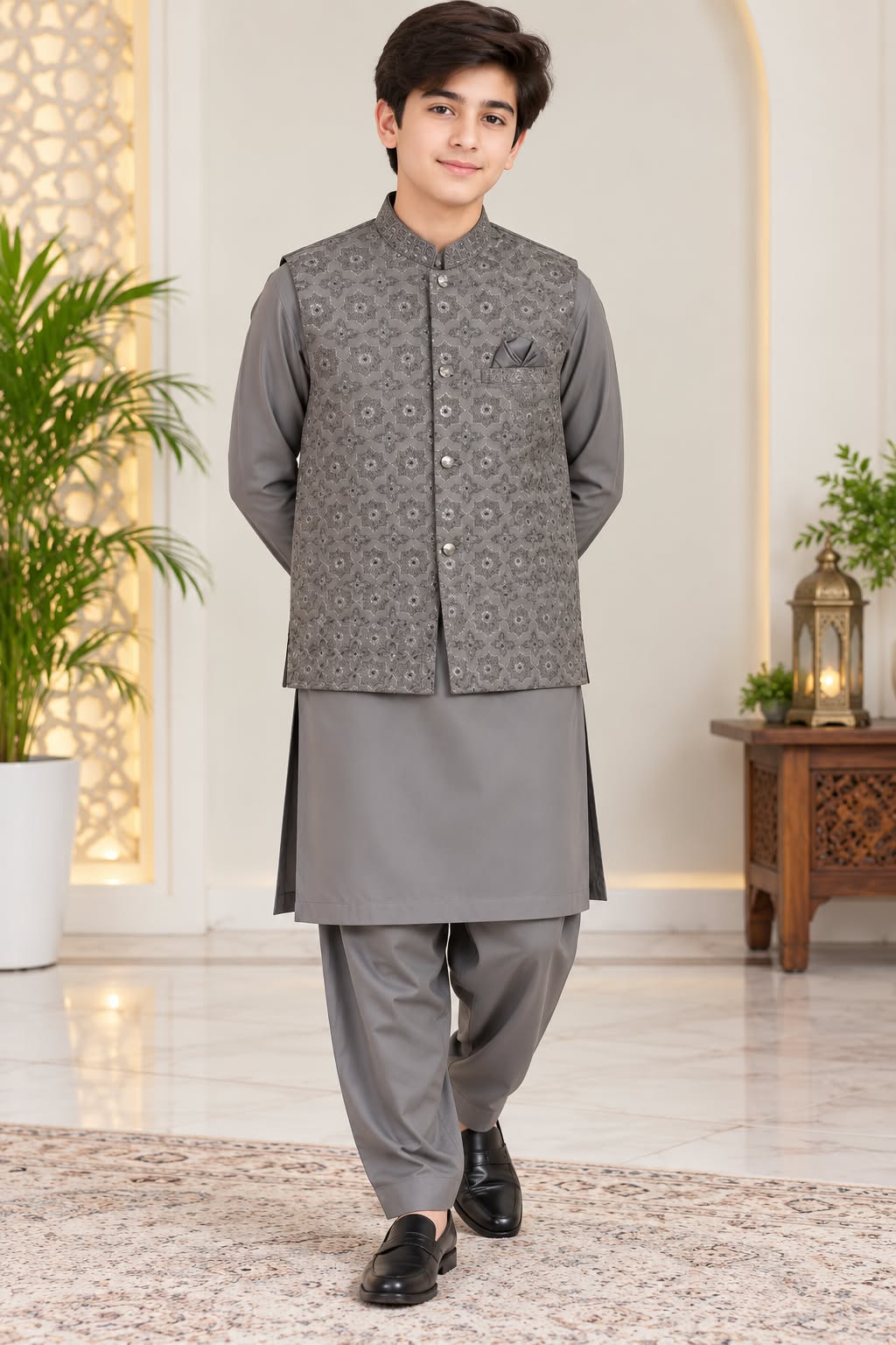 AL Karam Shalwar Kameez with Waist Coat for Boys