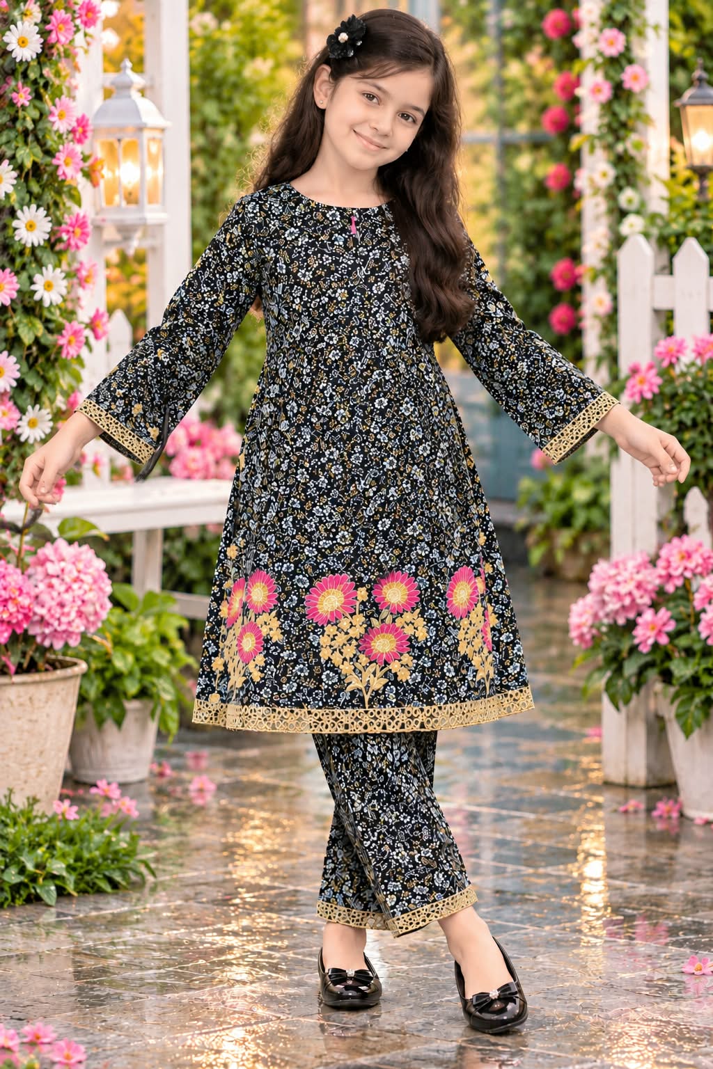 Cotrai Velvet Shalwar Kamees for Girls