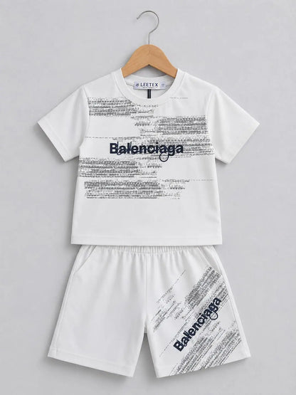 Boys’ “Sunshine” Graphic Tee & Brown Cargo Shorts Set